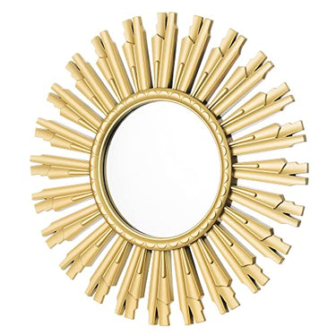 Invero Runder Wandspiegel mit Starburst-Finish, dekorativer Wandspiegel, ideal für Flur, Schlafzimmer, Wanddekoration, Wohnzimmer und mehr, x cm, goldfarben im Sale